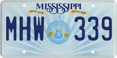 MS license plate MHW339