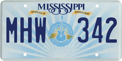 MS license plate MHW342
