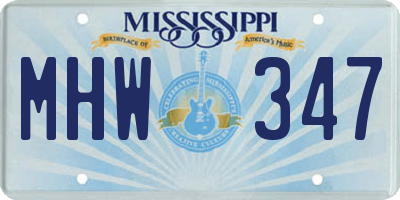 MS license plate MHW347