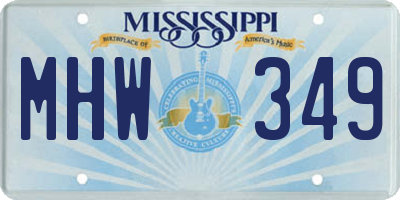 MS license plate MHW349