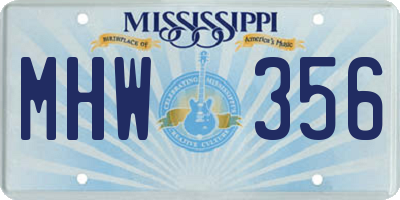 MS license plate MHW356