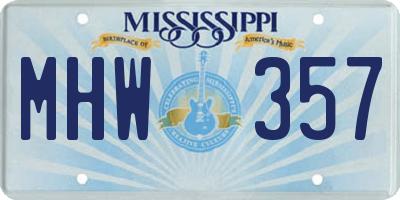 MS license plate MHW357