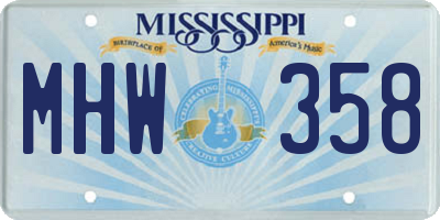 MS license plate MHW358