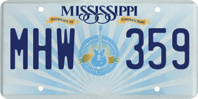 MS license plate MHW359