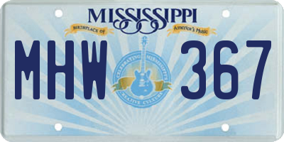 MS license plate MHW367