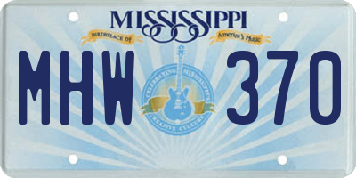 MS license plate MHW370