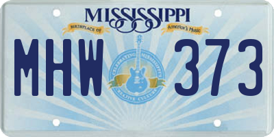 MS license plate MHW373
