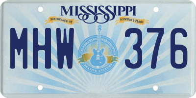 MS license plate MHW376