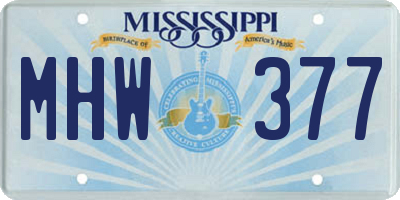 MS license plate MHW377