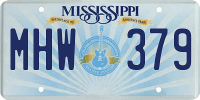 MS license plate MHW379