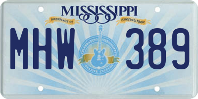 MS license plate MHW389