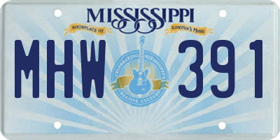 MS license plate MHW391