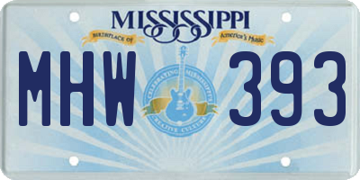 MS license plate MHW393