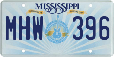 MS license plate MHW396