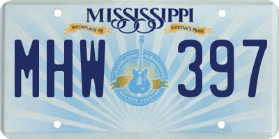 MS license plate MHW397