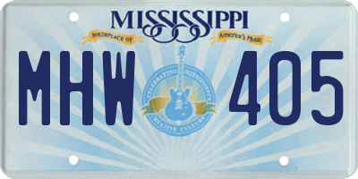 MS license plate MHW405