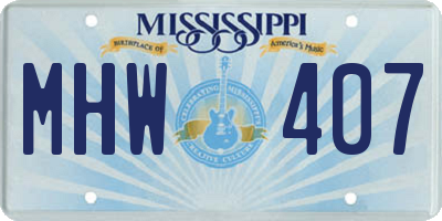 MS license plate MHW407