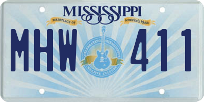 MS license plate MHW411