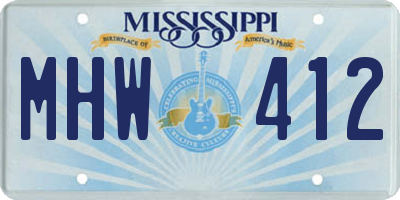 MS license plate MHW412