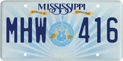 MS license plate MHW416