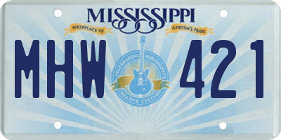 MS license plate MHW421
