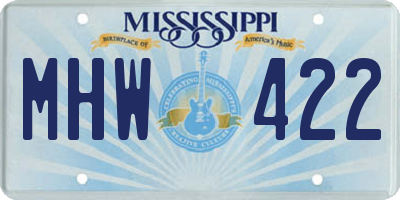 MS license plate MHW422