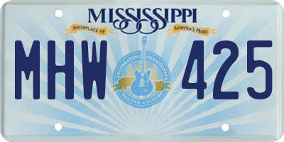 MS license plate MHW425