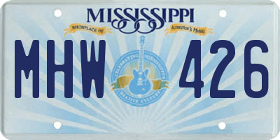 MS license plate MHW426