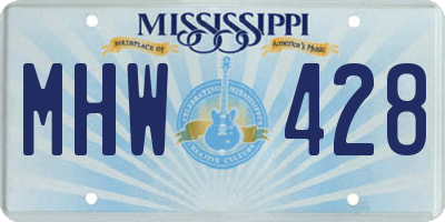 MS license plate MHW428