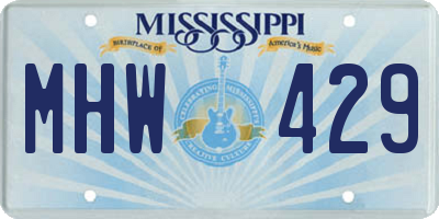 MS license plate MHW429
