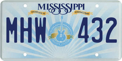 MS license plate MHW432
