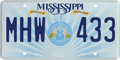MS license plate MHW433