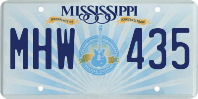 MS license plate MHW435
