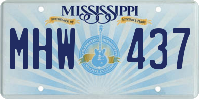 MS license plate MHW437