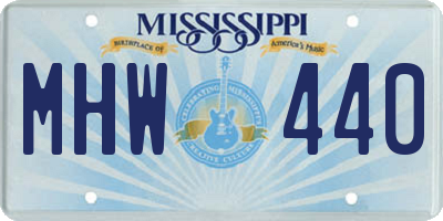 MS license plate MHW440