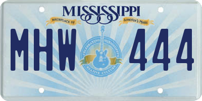 MS license plate MHW444