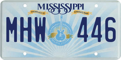 MS license plate MHW446
