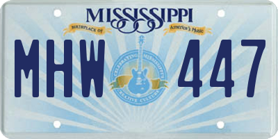MS license plate MHW447