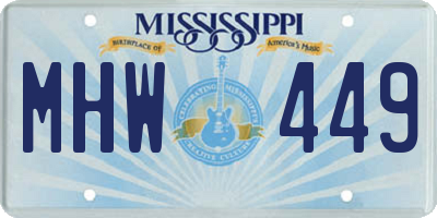 MS license plate MHW449