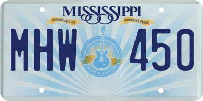 MS license plate MHW450