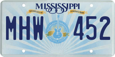 MS license plate MHW452