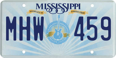 MS license plate MHW459