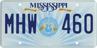 MS license plate MHW460