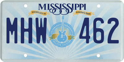 MS license plate MHW462