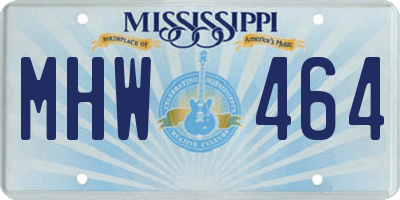 MS license plate MHW464