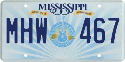 MS license plate MHW467