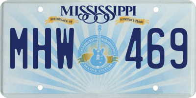 MS license plate MHW469