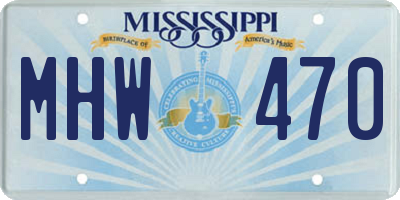 MS license plate MHW470