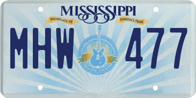 MS license plate MHW477