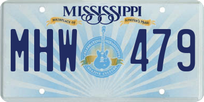 MS license plate MHW479